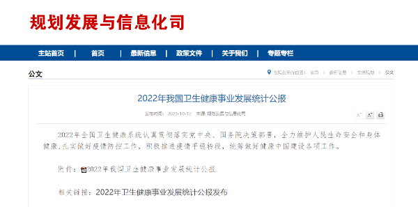 淄博市卫生健康委员会 卫生健康新闻 2022年卫生健康事业发展统计公报发布